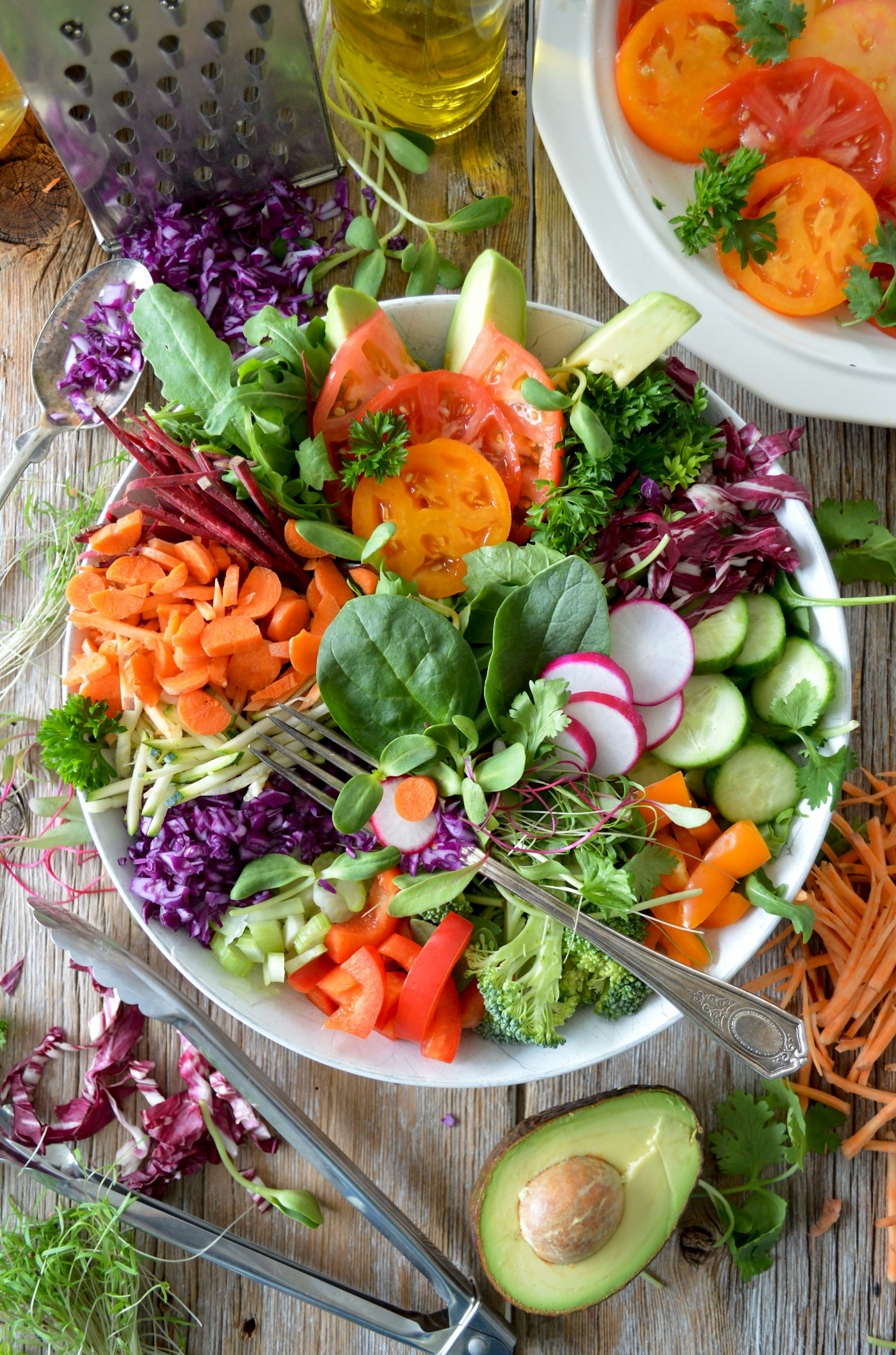 Variedad de frutas y verduras frescas